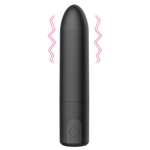 Diagram of Bullet Buzz vibrator with 7 exciting vibration modes, available at LunaLuxe Australia.