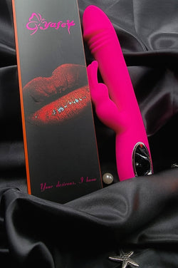 A close-up of The Luna Bunny’s flexible, soft clitoral stimulator designed for intense, targeted pleasure.