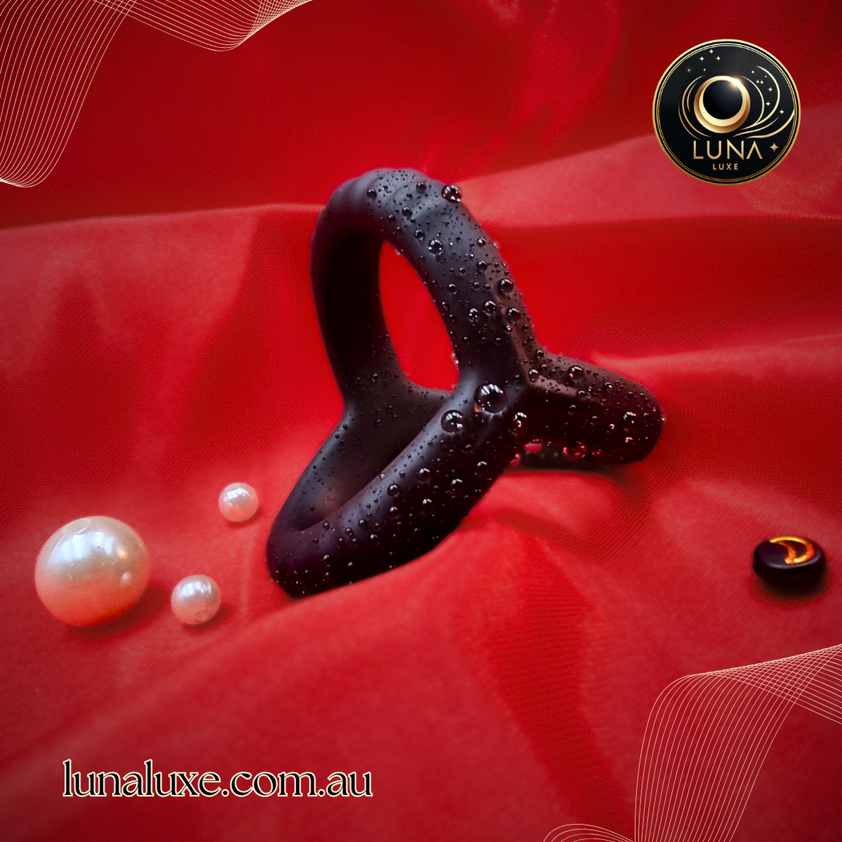 Erection-enhancing cock ring displayed with flexible, body-safe design.