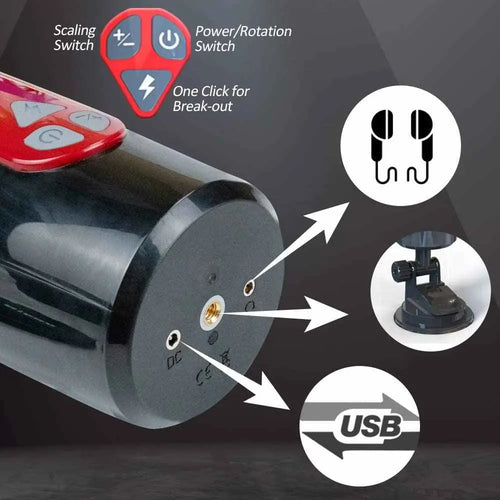 Motion shot demonstrating the extend-and-retract telescopic action during use.