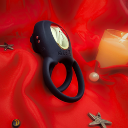 USB rechargeable luxury rose vibrator cock ring made of premium silicone for intimate stimulation.