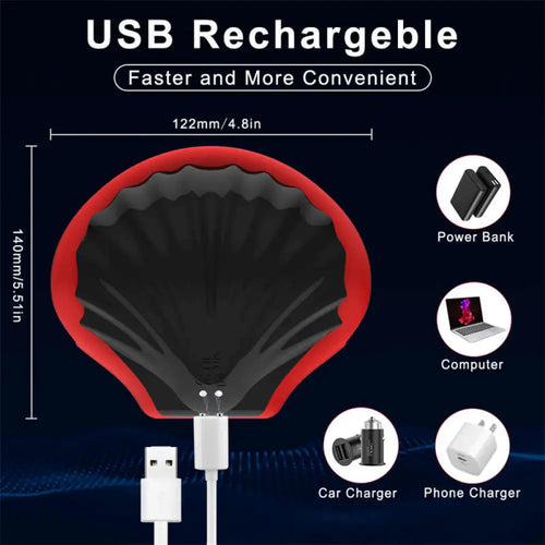 USB recharging port and cable—fast, battery-free power for repeat sessions.