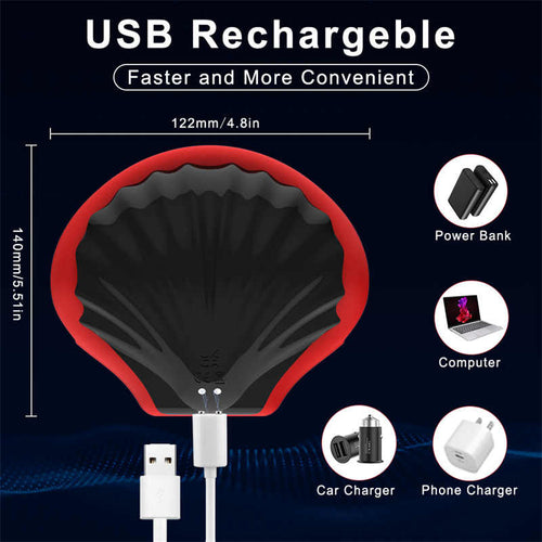 USB recharging port and cable—fast, battery-free power for repeat sessions.