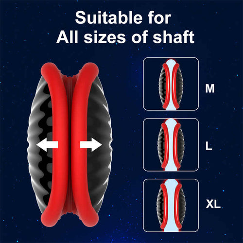 Size guide illustrating fit for different girths with adjustable pressure.