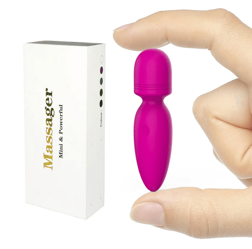 What’s in the box: purple mini wand vibrator, USB cable, and user manual in discreet gift box.