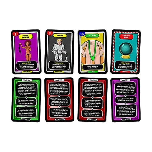 Close-up of individual cards—spicy challenges, rewards, and “take it further” options.