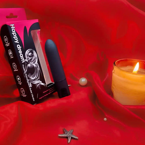 Lifestyle shot with lipstick and perfume—discreet, travel-ready size that slips into any bag.