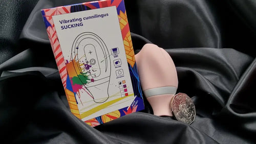 Lifestyle shot with pattern display—multiple suction and lick modes for custom intensity.