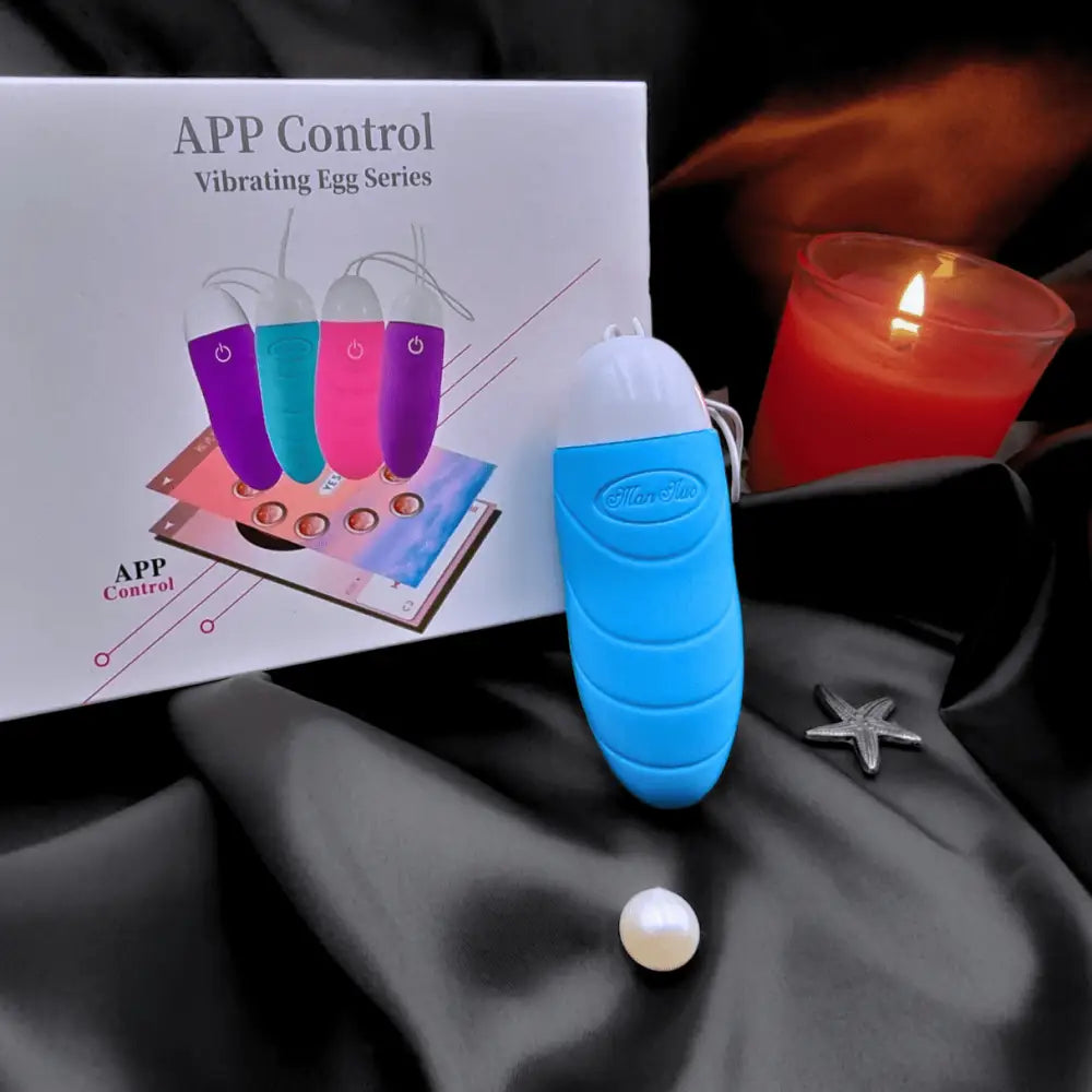 Close-up of the blue egg with magnetic clip—secure fit that targets the clitoris perfectly.