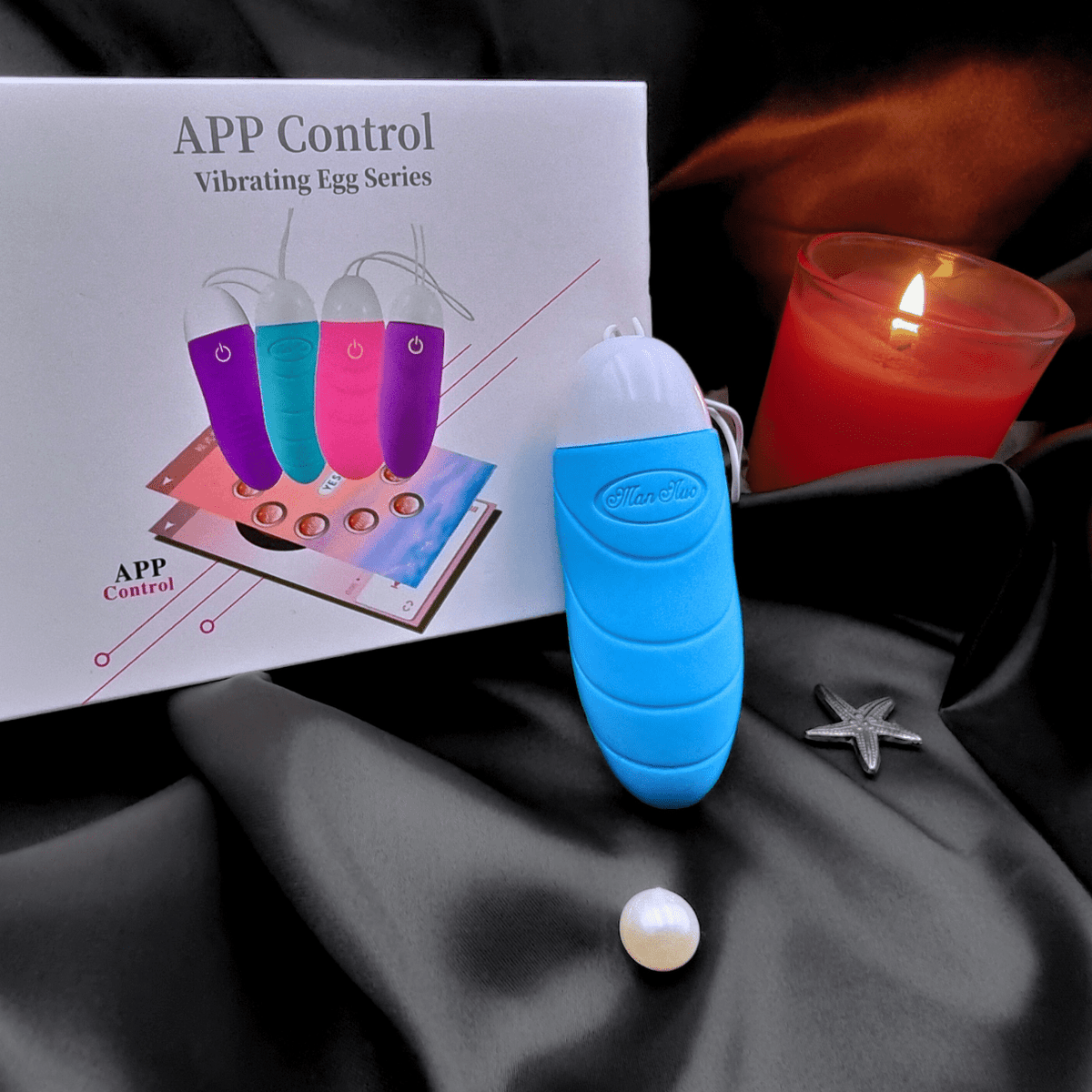 Close-up of the blue egg with magnetic clip—secure fit that targets the clitoris perfectly.