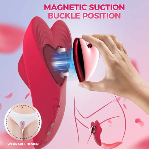 How to wear: magnetic clip secures the vibrator in panties for hands-free play in public.