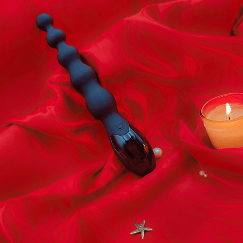 Premium silicone anal beads wand with 9 vibration modes by Luna Luxe, sex toy worldwide.