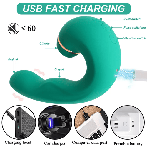 Exploded view of functions and modes for the Luna Pulse+, built for rumbly pulses and intense suction.